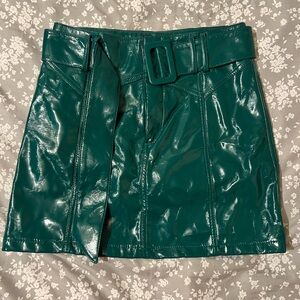 Forever 21 Teal Faux Leather Mini Skirt